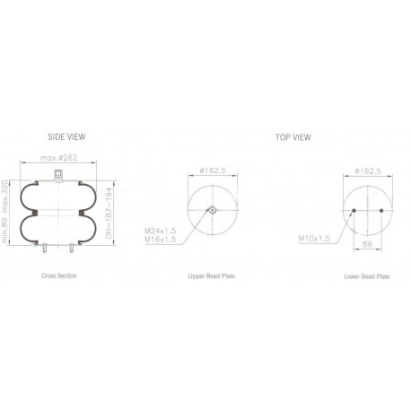 Volvo Air Spring Lift Axle Double Bellow